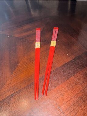 Red Decorative Chopsticks - Set of 2